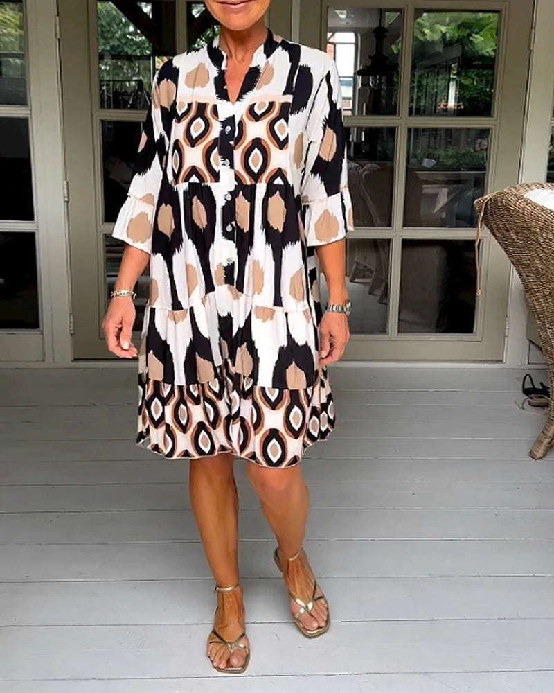 Elena – Lebhaftes Bedrucktes Damenkleid
