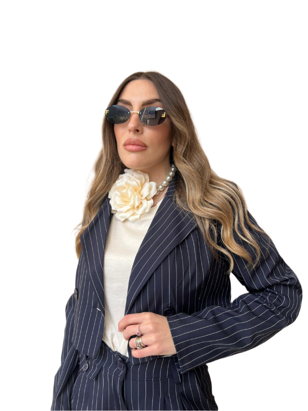 Marimar – Set aus übergroßem Damenblazer und Shorts