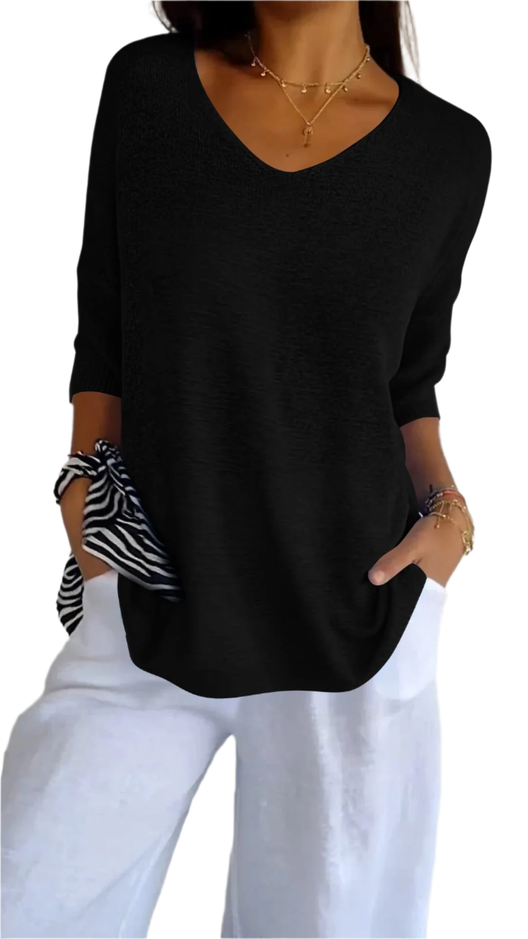 Isabella – Elegantes V-Ausschnitt Strickpullover für Damen