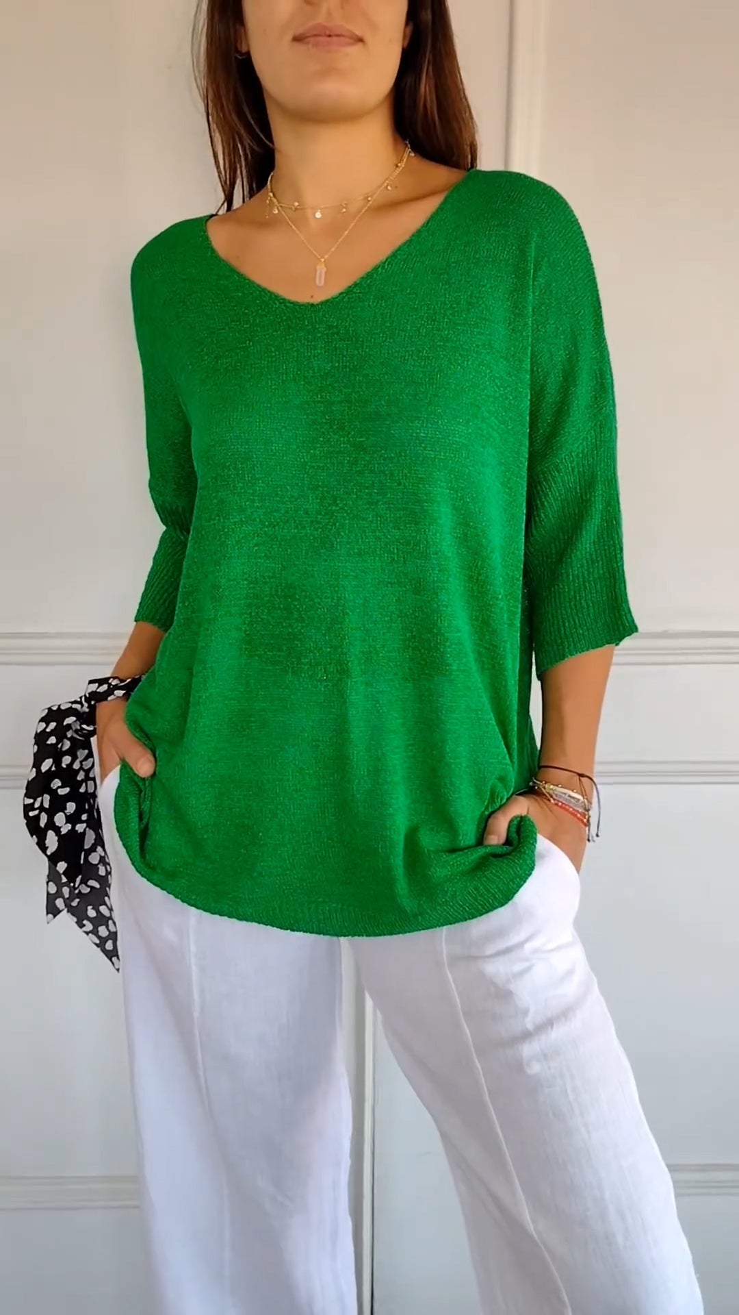Isabella – Elegantes V-Ausschnitt Strickpullover für Damen