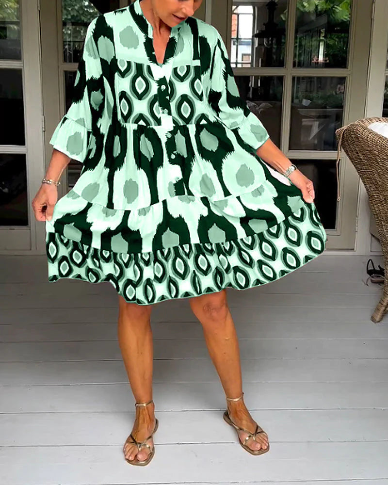 Elena – Lebhaftes Bedrucktes Damenkleid