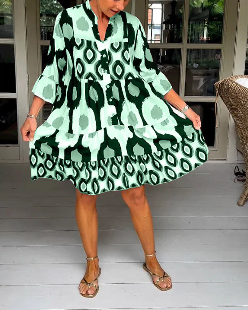 Francesca – Trendiges Bedrucktes Casual-Kleid für Frauen