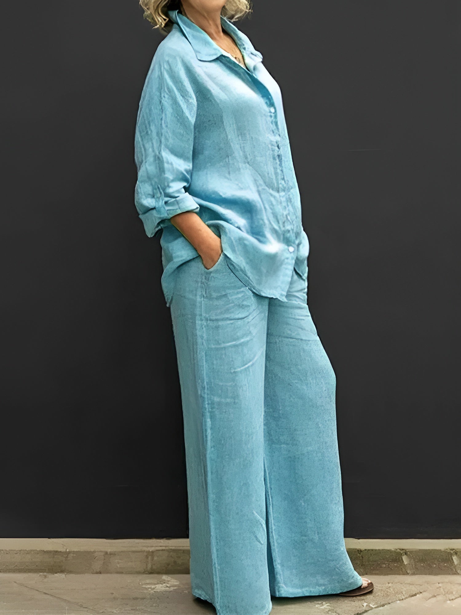 Lina - Damen 2-teiliges Leinen-Set