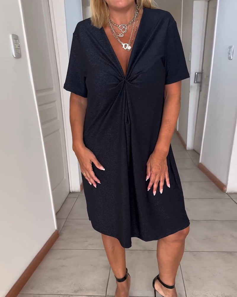 Giovanna – Elegantes Unifarbenes Shiftkleid für Damen