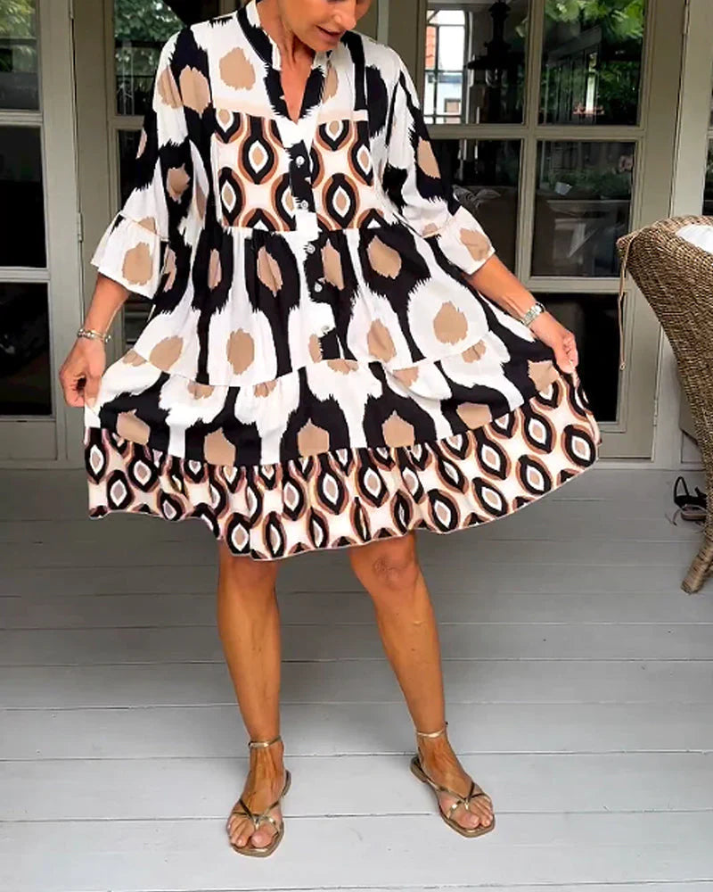 Francesca – Trendiges Bedrucktes Casual-Kleid für Frauen