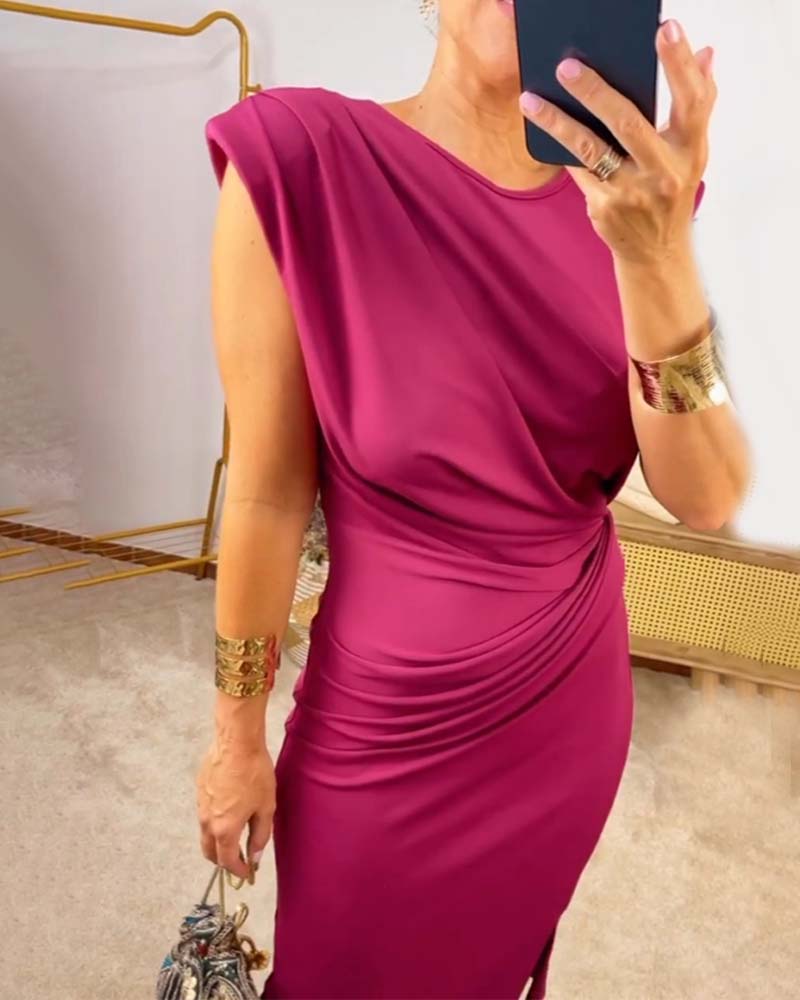 Elena – Mühelos Elegantes Midi-Wickelkleid für Damen