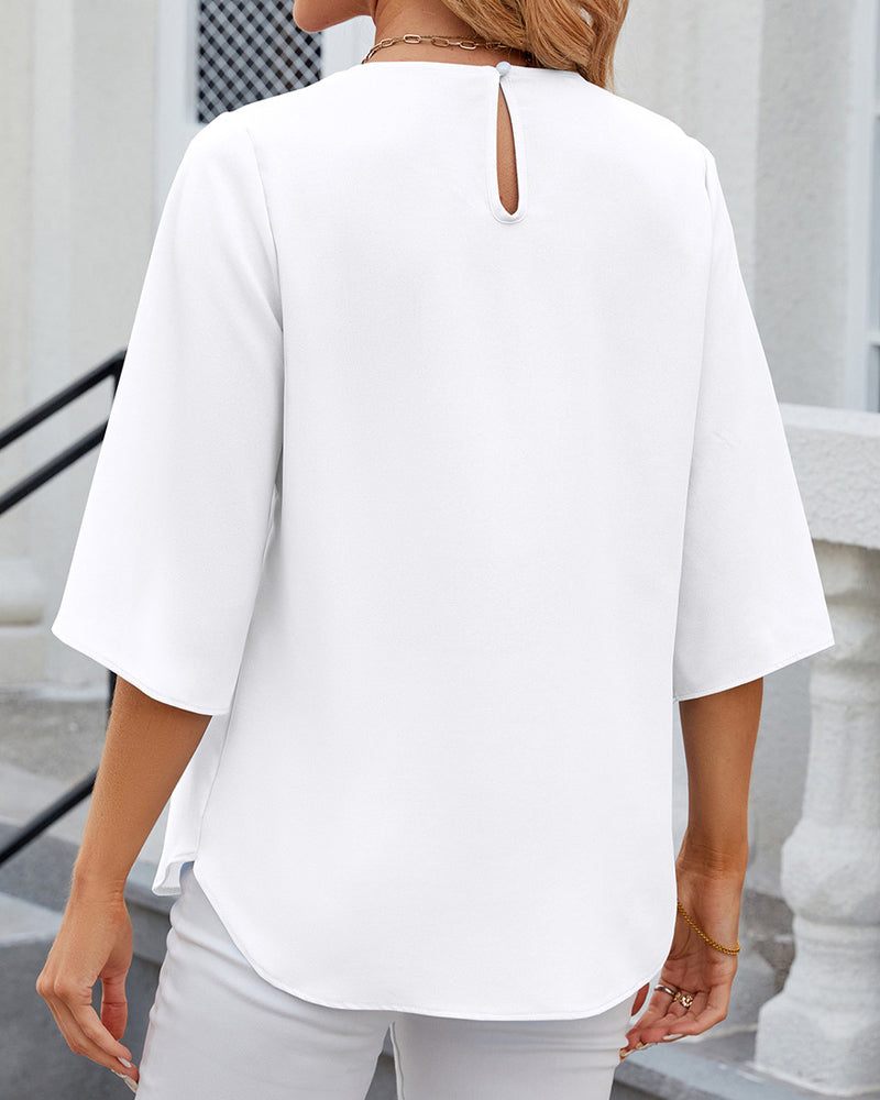 Isabella – Elegante Plissierte Bluse für Damen