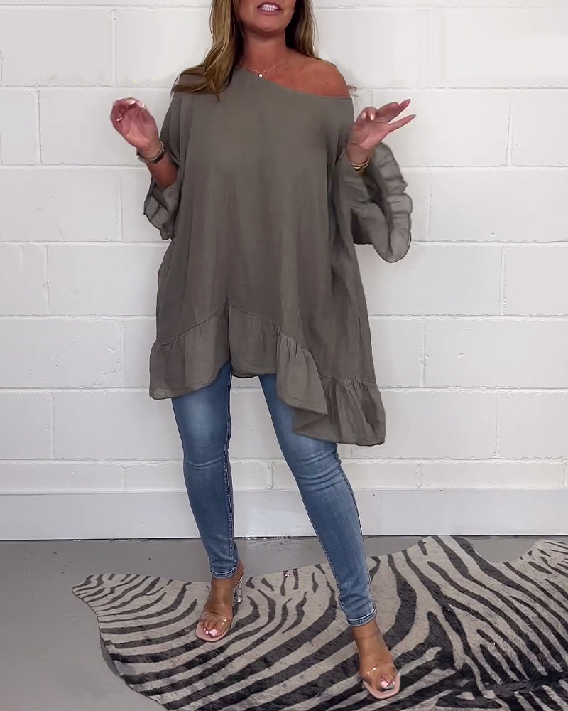 Sophia – Elegante Damenbluse mit gerafften Ärmeln