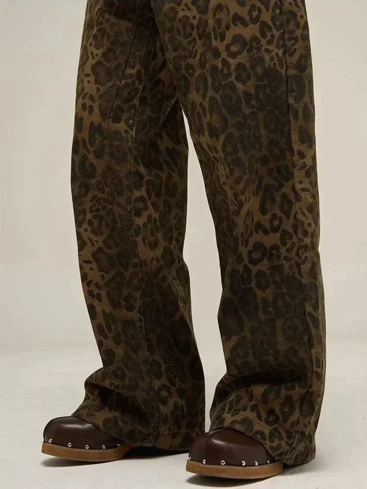 Bianca – Furchtlose Damen-Jeans mit Leopardenmuster