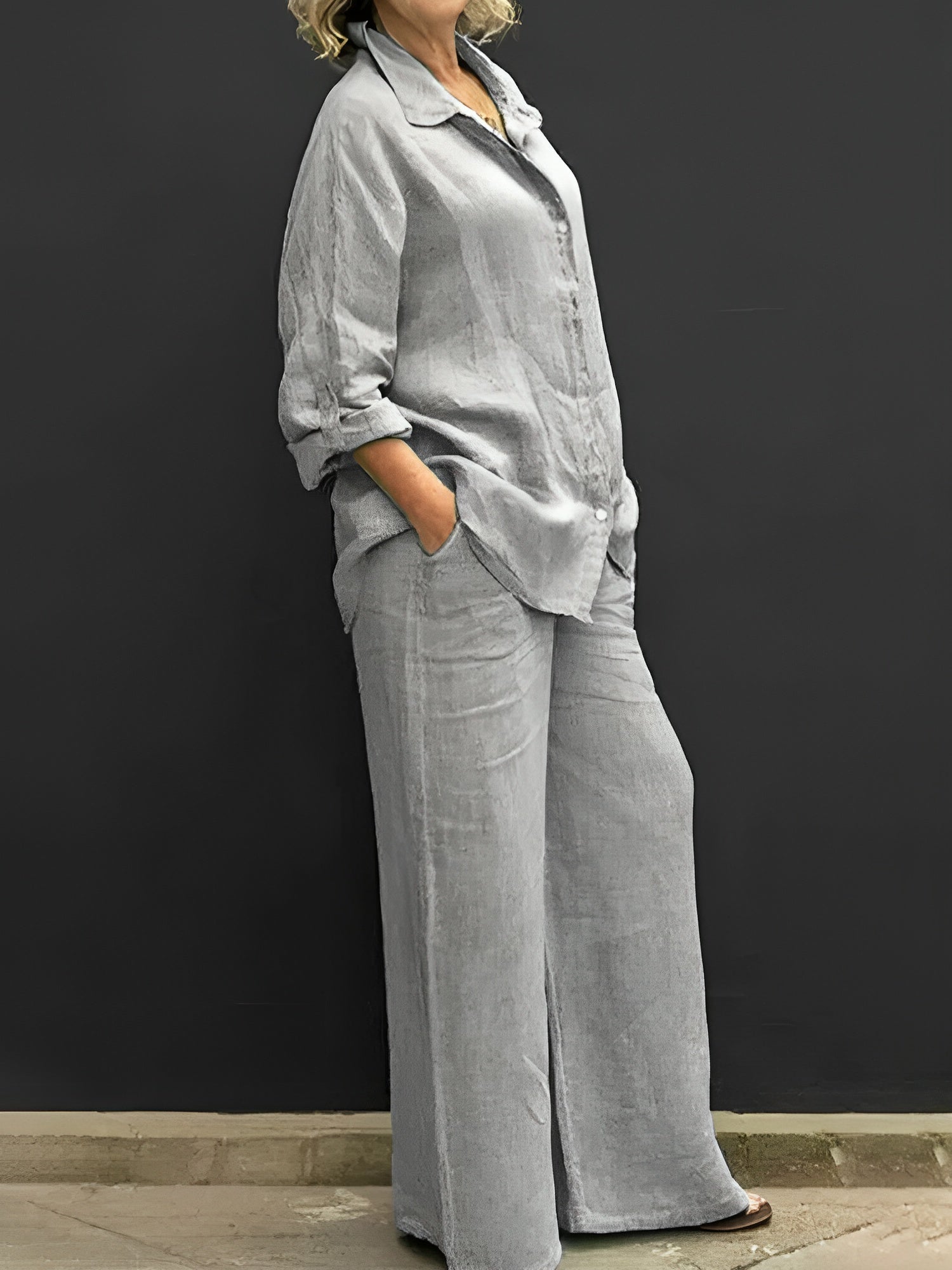 Lina - Damen 2-teiliges Leinen-Set