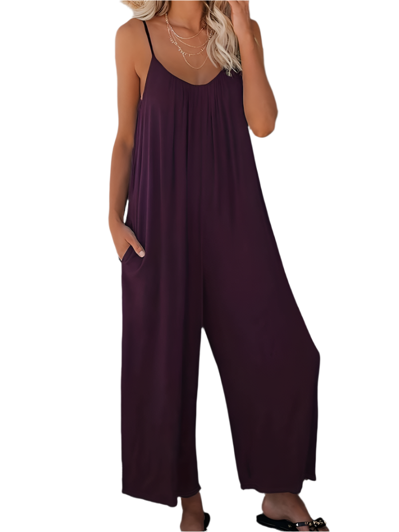 Magda – Rüschen-Boho-Overall mit weitem Bein für Damen