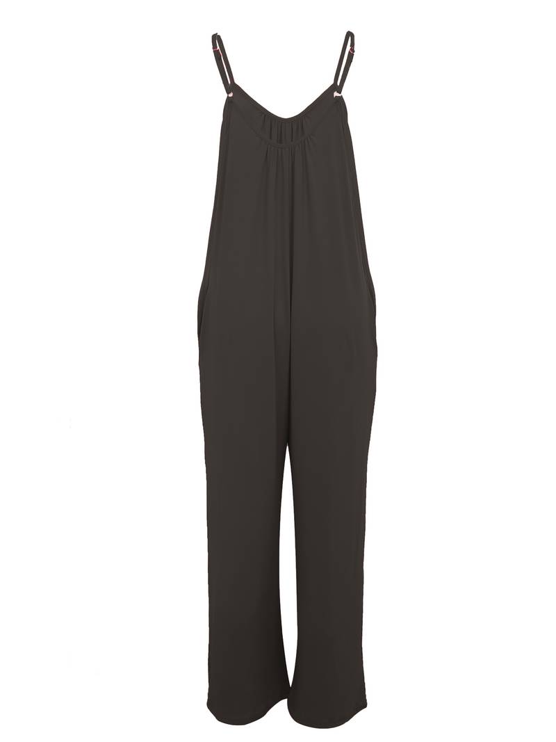 Magda – Rüschen-Boho-Overall mit weitem Bein für Damen