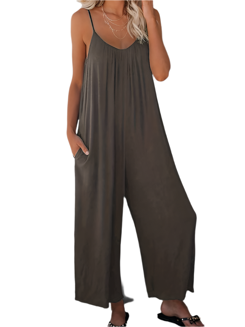 Magda – Rüschen-Boho-Overall mit weitem Bein für Damen