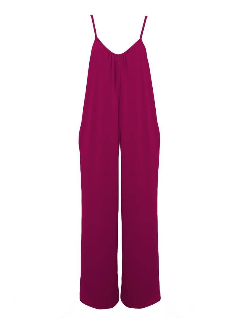 Magda – Rüschen-Boho-Overall mit weitem Bein für Damen