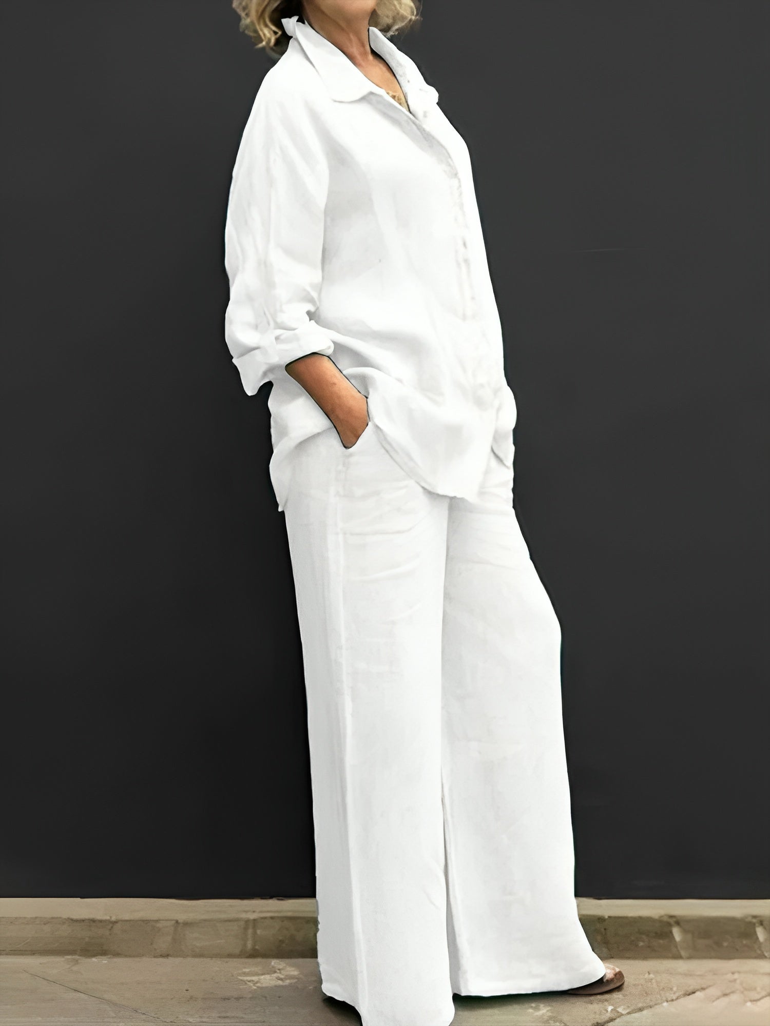 Lina - Damen 2-teiliges Leinen-Set