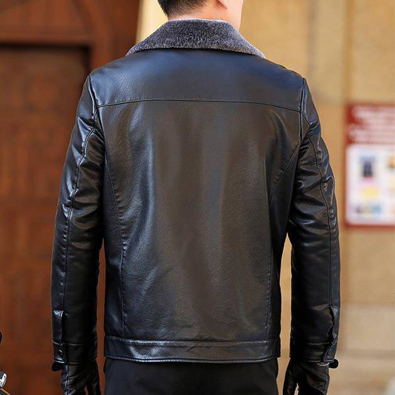 Ingo – Herren Jacke aus Kunstfleece und Leder