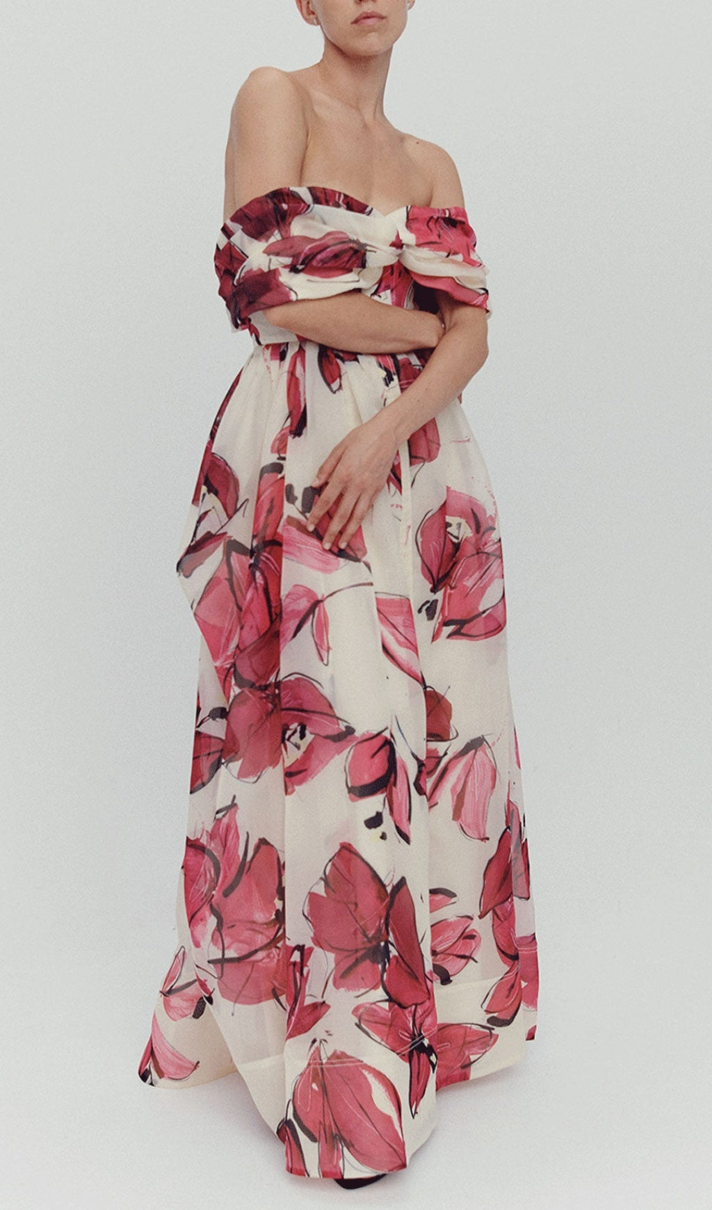 Isabella – Elegantes Bedrucktes Corsagen-Maxikleid für Damen
