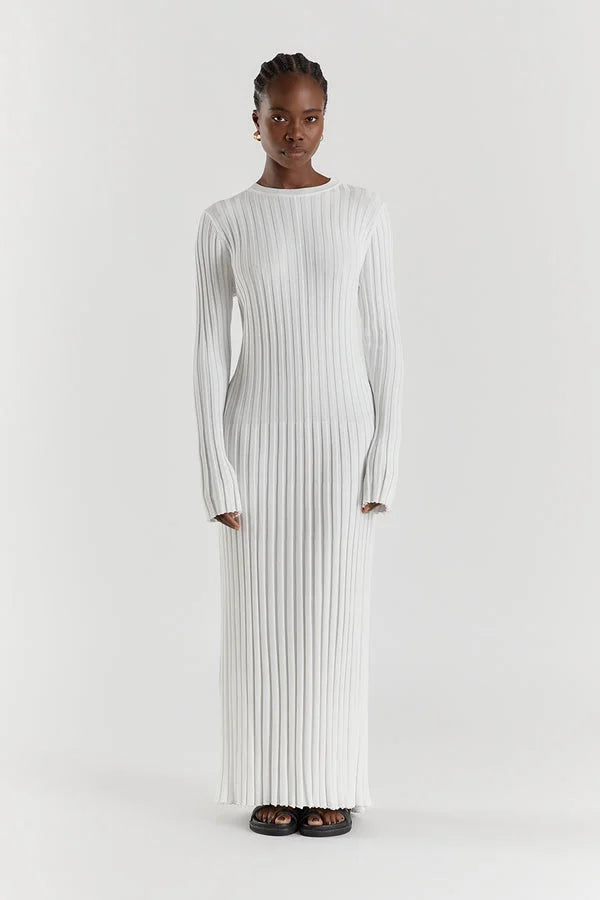 Luna – Elegantes Strickkleid mit Rundhalsausschnitt für Damen