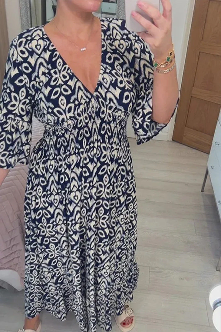 Sofia– Elegantes Maxikleid mit V-Ausschnitt für Damen