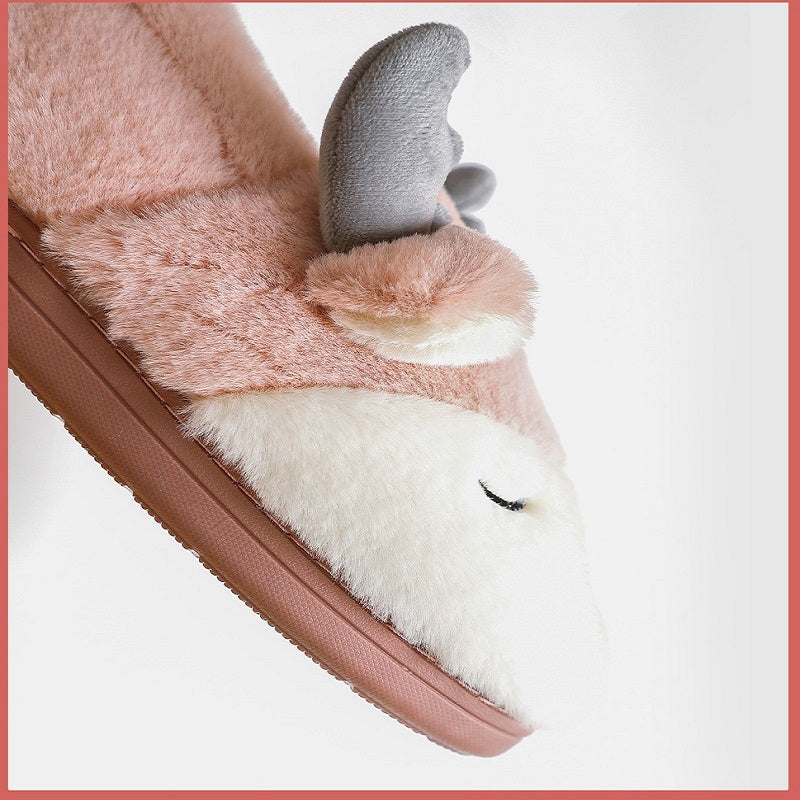 Lucia – Flauschige Rentier Hausschuhe