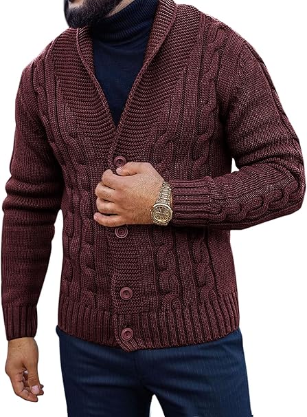 Lorenzo – Slim-Fit Herren Strickjacke mit Zopfmuster