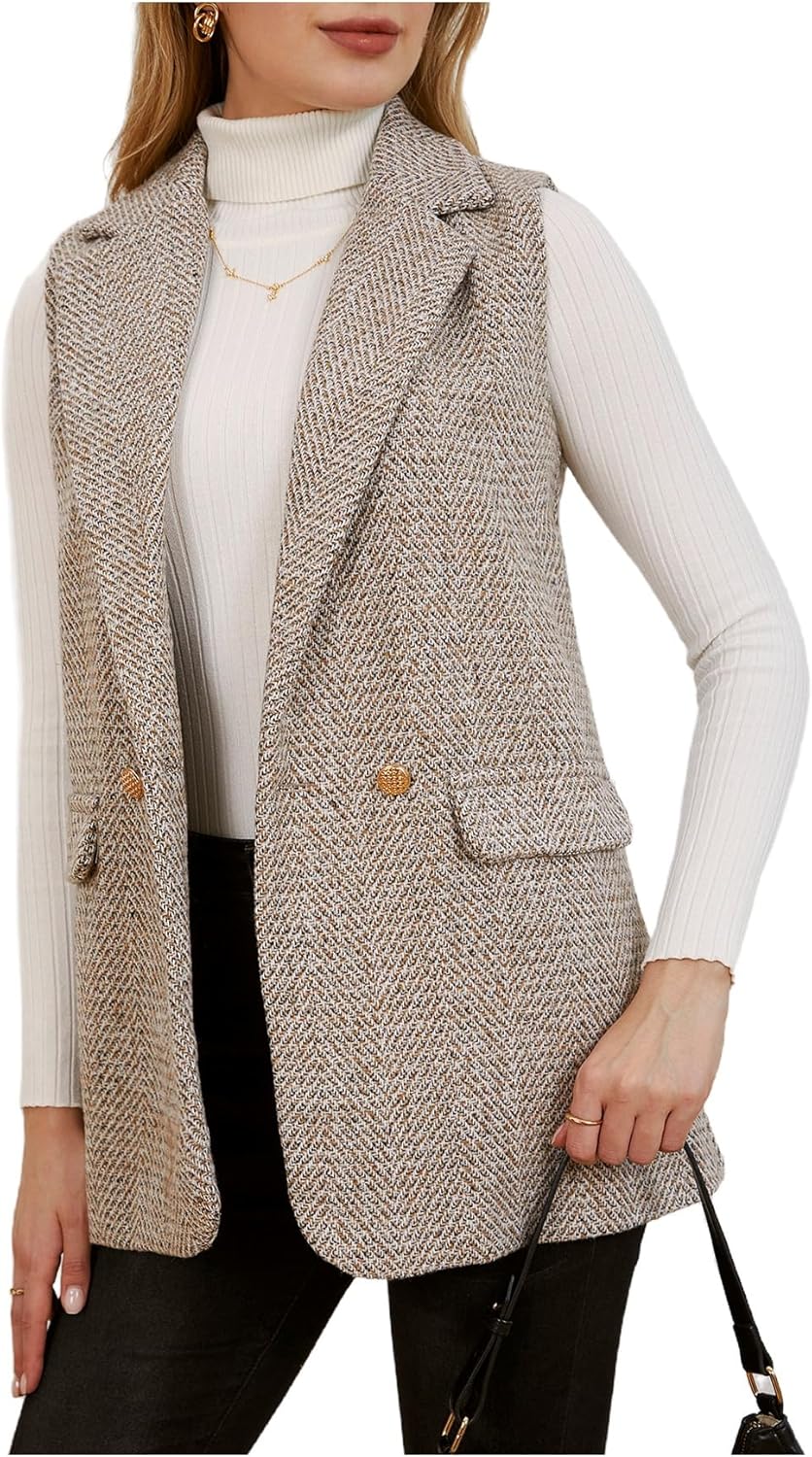 Micah – Elegante Tweed-Westenjacke für Damen