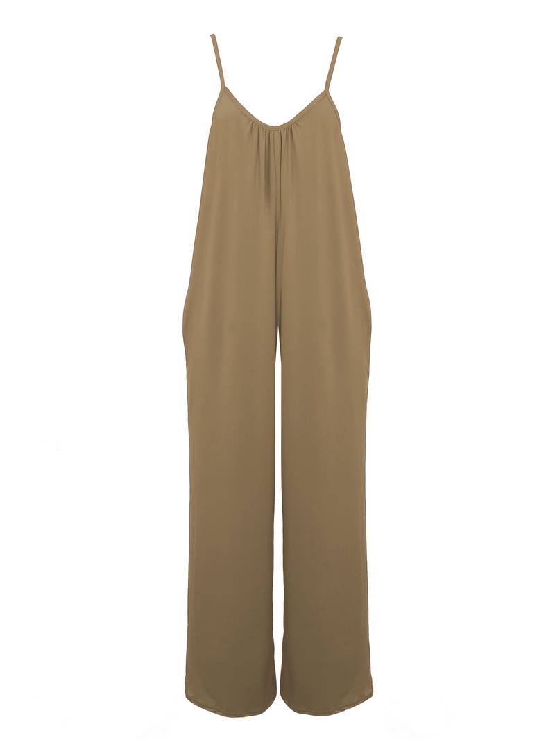 Magda – Rüschen-Boho-Overall mit weitem Bein für Damen