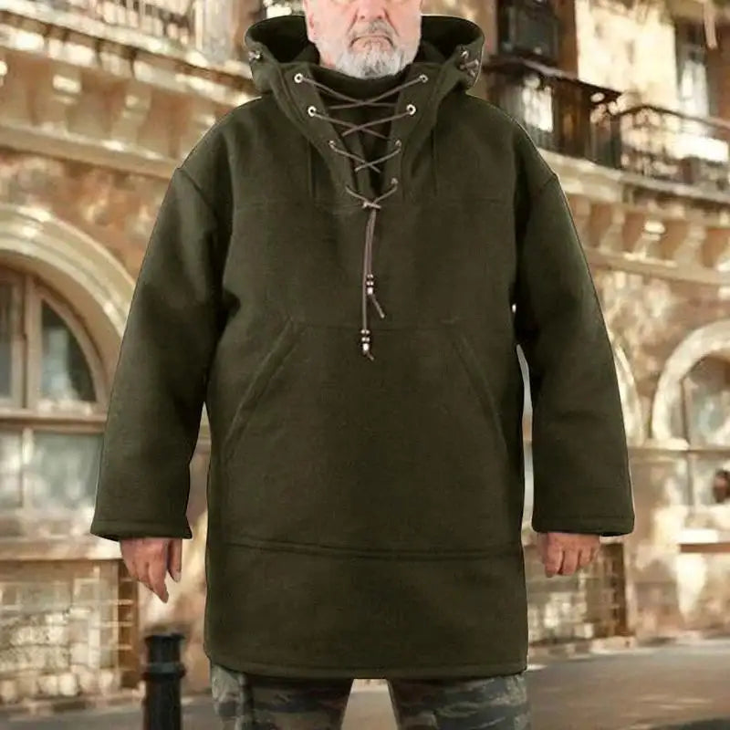Luca – Vintage Lace-Up Hoodie für Herren