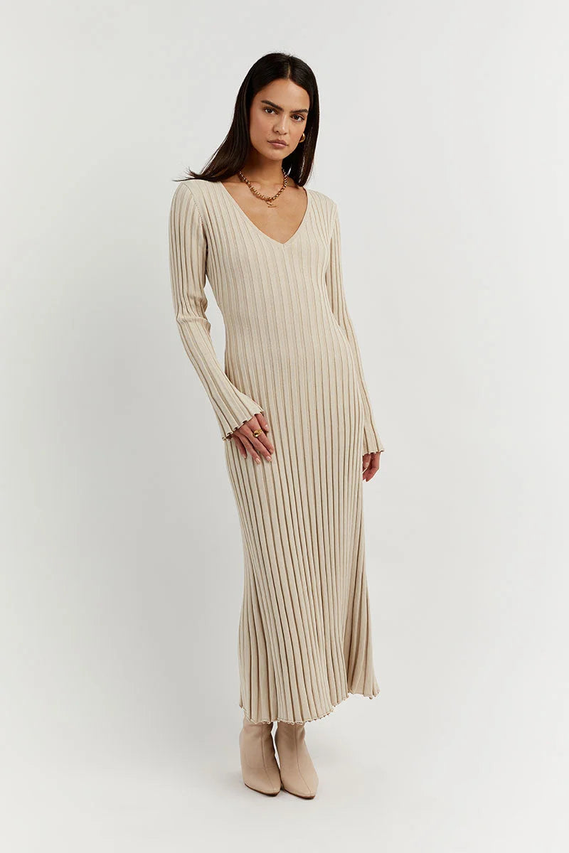 Elena – Luxuriöses Damen Midi-Strickkleid