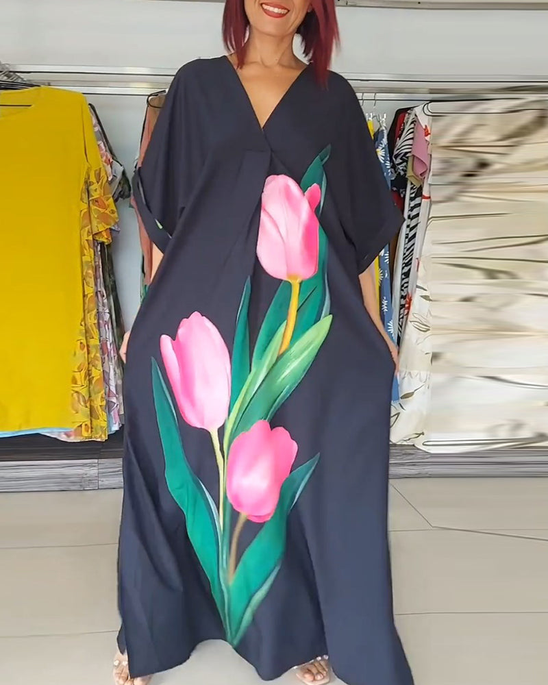 Lena – Frauen Kleid mit Tulpenmuster