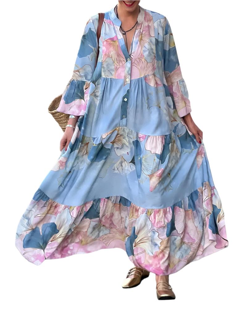 Maya – Damen Maxi Kleid mit Blumenmuster