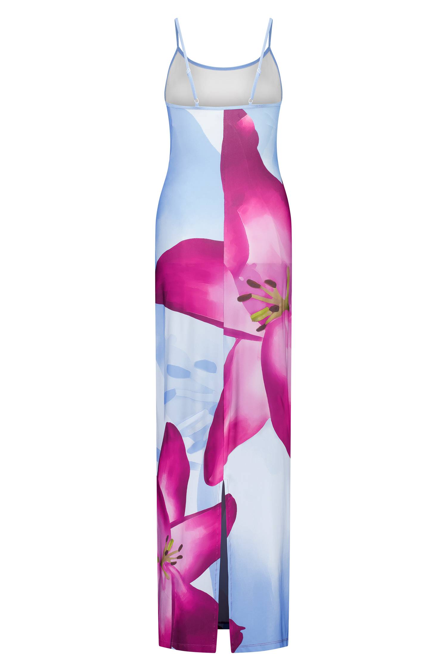Sofia – Unterkleid für Damen mit fuchsiafarbenem Lilien-Print