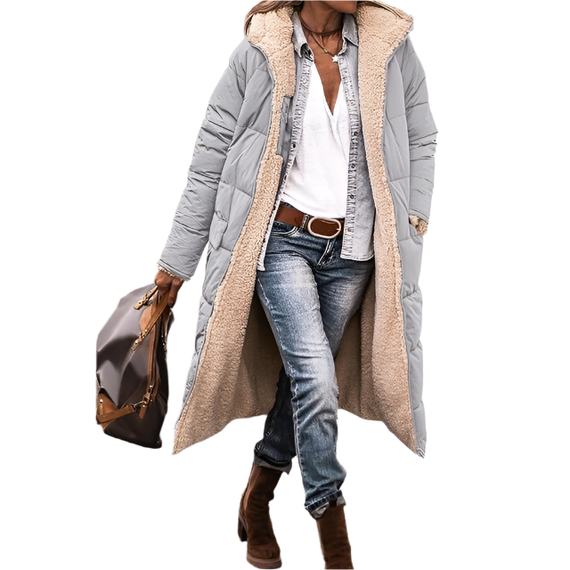 Francesca – Beidseitig Tragbarer Sherpa-Mantel für Damen