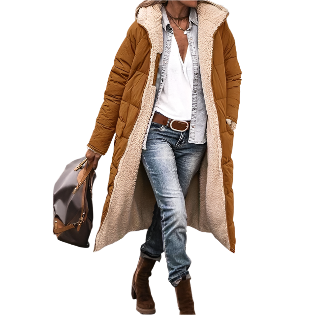 Francesca – Beidseitig Tragbarer Sherpa-Mantel für Damen