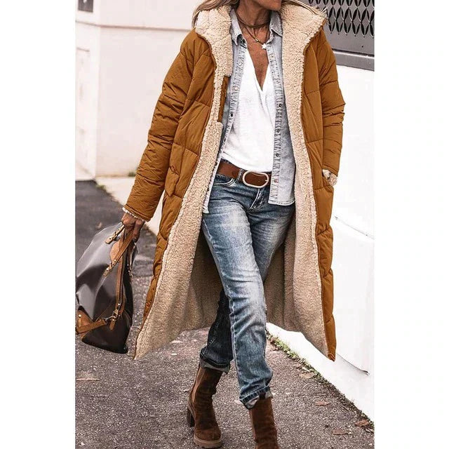 Francesca – Beidseitig Tragbarer Sherpa-Mantel für Damen