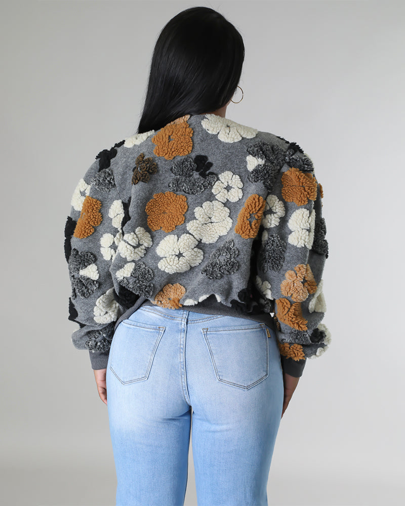 Sofia – Blüten Damen-Sherpa-Jacke