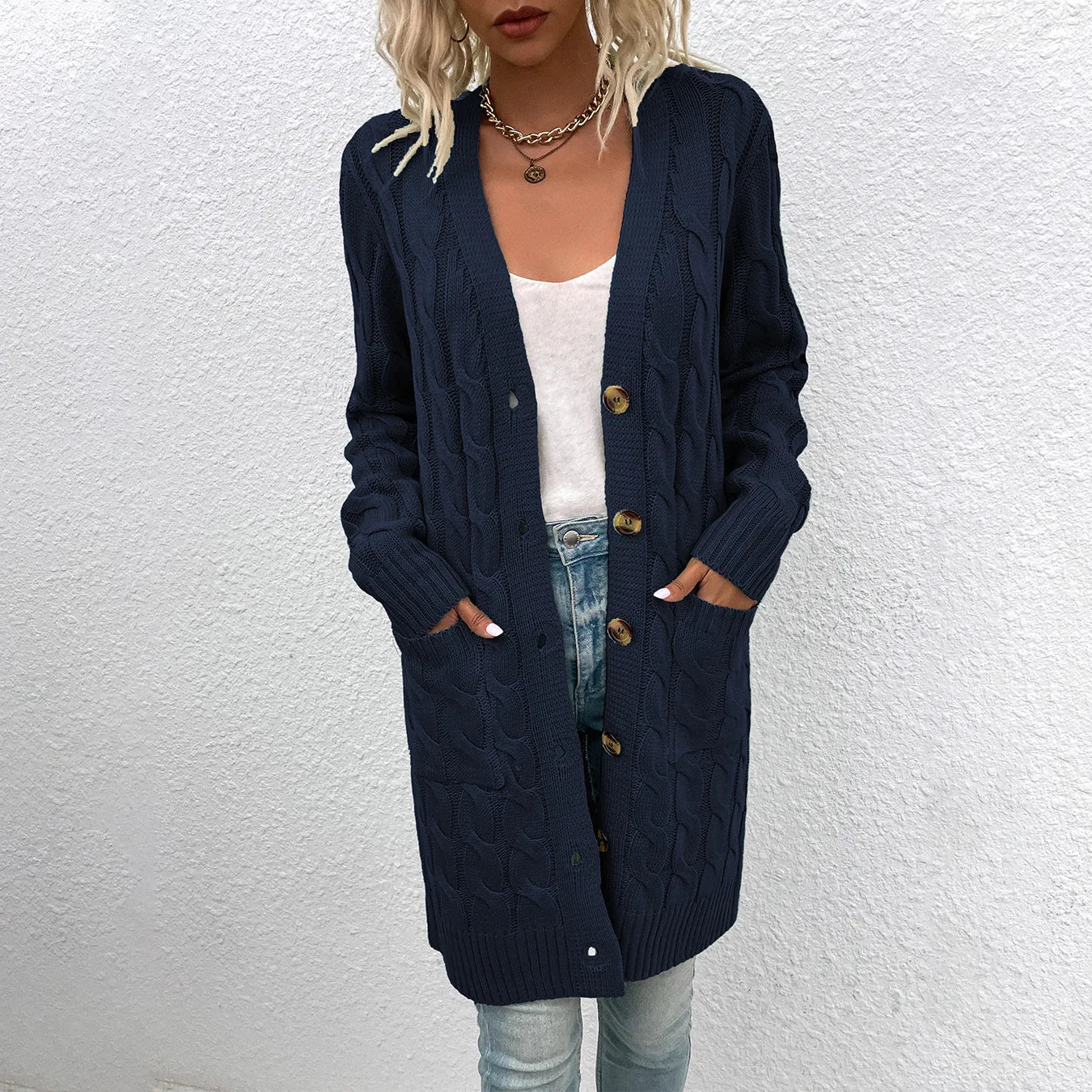 Marissa – Strickjacke mit Zopfmuster für Damen