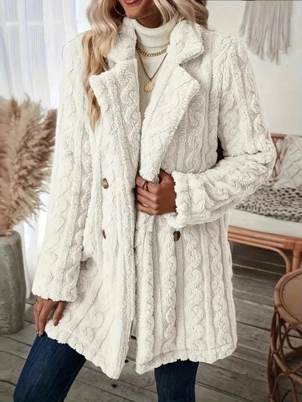 Sophia – Flauschiger Damen-Wintermantel mit Plüschkragen