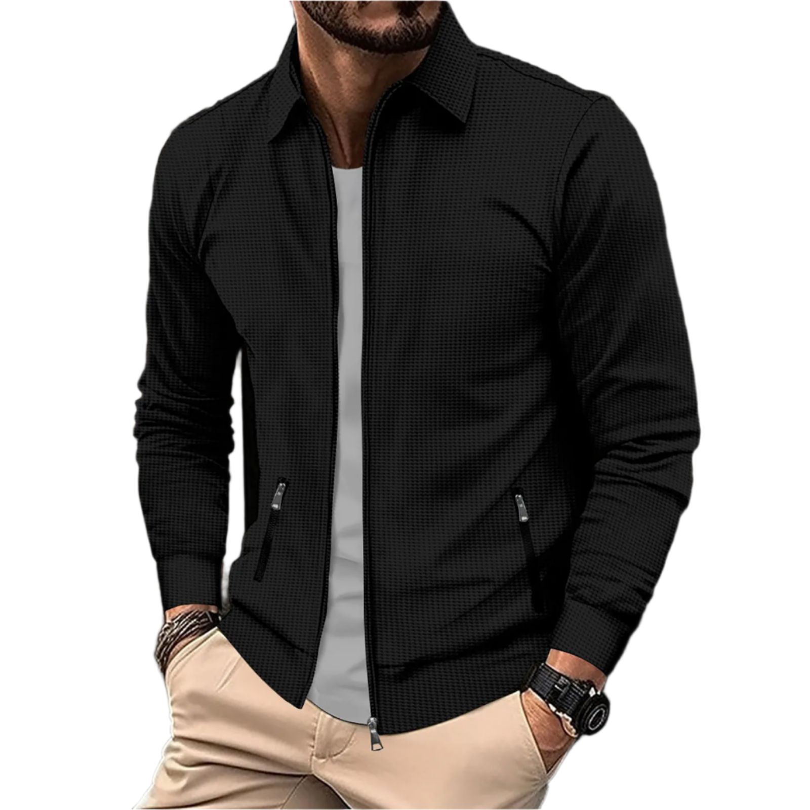 Thomas – Slim-Fit Herren-Waffeljacke