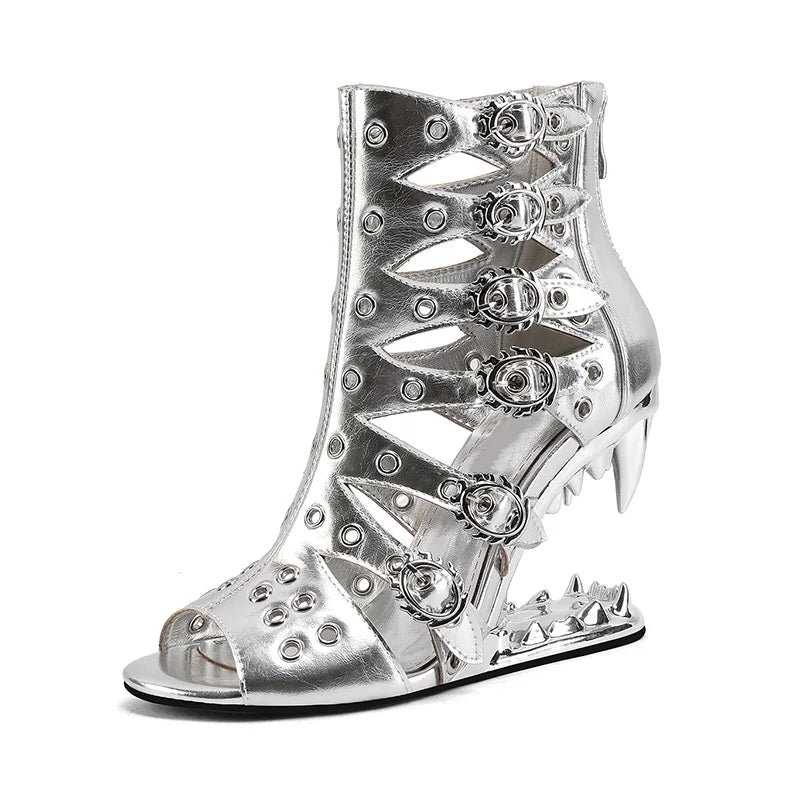 Livia – Stilvolle Open-Toe High Heel Stiefeletten für Damen