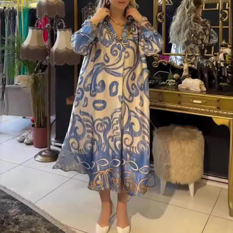 Bianca – Vintage-inspiriertes Boho-A-Linie Maxikleid für Damen