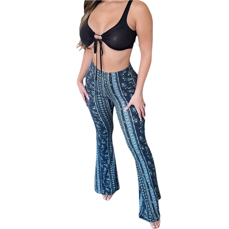 Daphne – Florale High-Waist Schlaghose für Damen