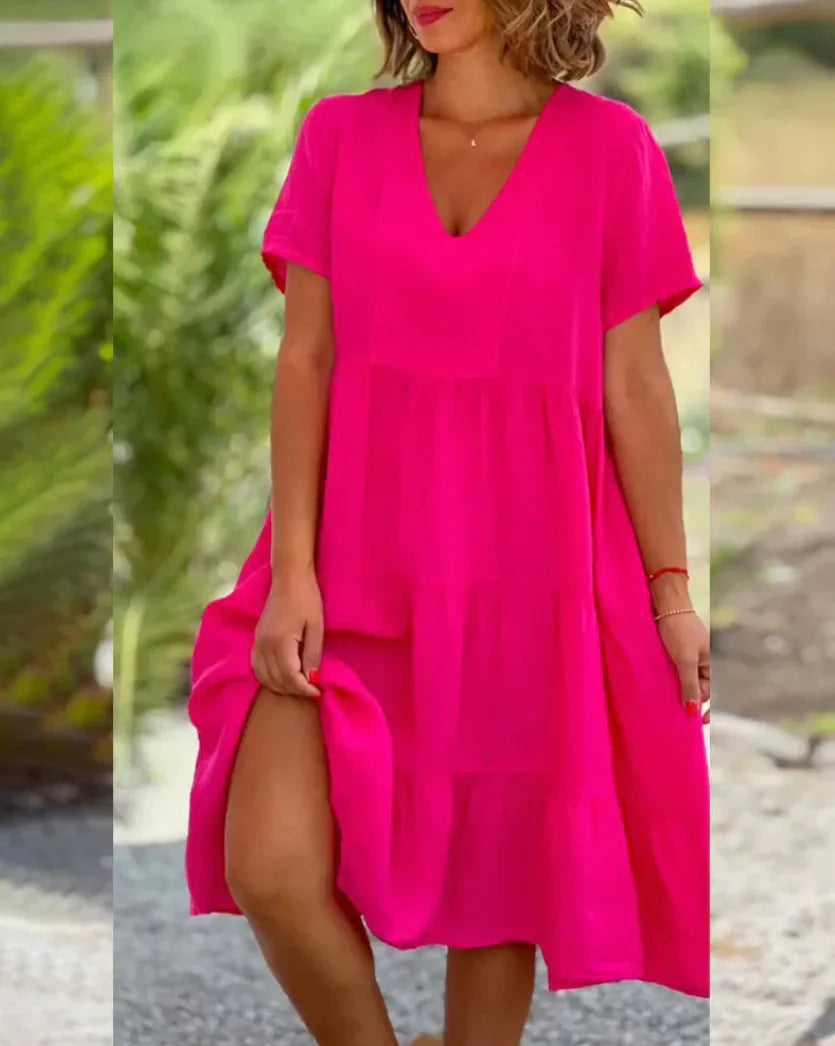 Sofia – Müheloses Baumwoll-Leinen Damen Sommerkleid