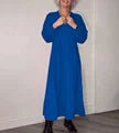 Mara – Schwarzes Oversize-Kleid für Damen mit V-Ausschnitt und Taschen