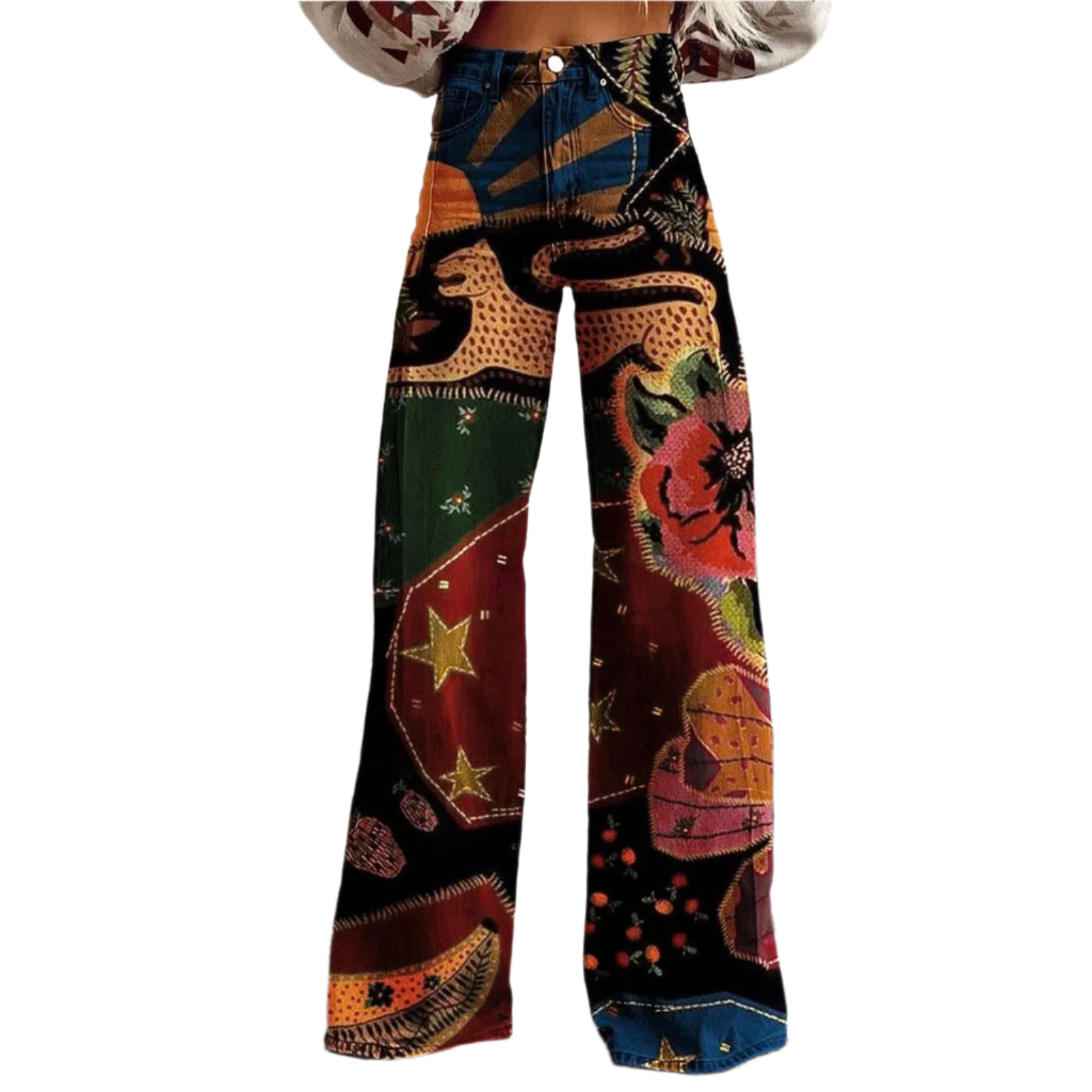Luna – High-Waist Damen Weite Beinform Hosen