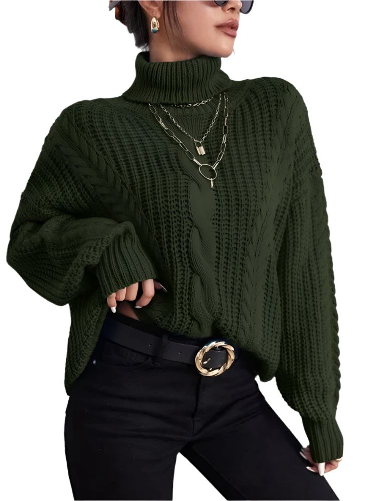 Cheska – Gemütlicher Oversized Damen Turtleneck Pullover