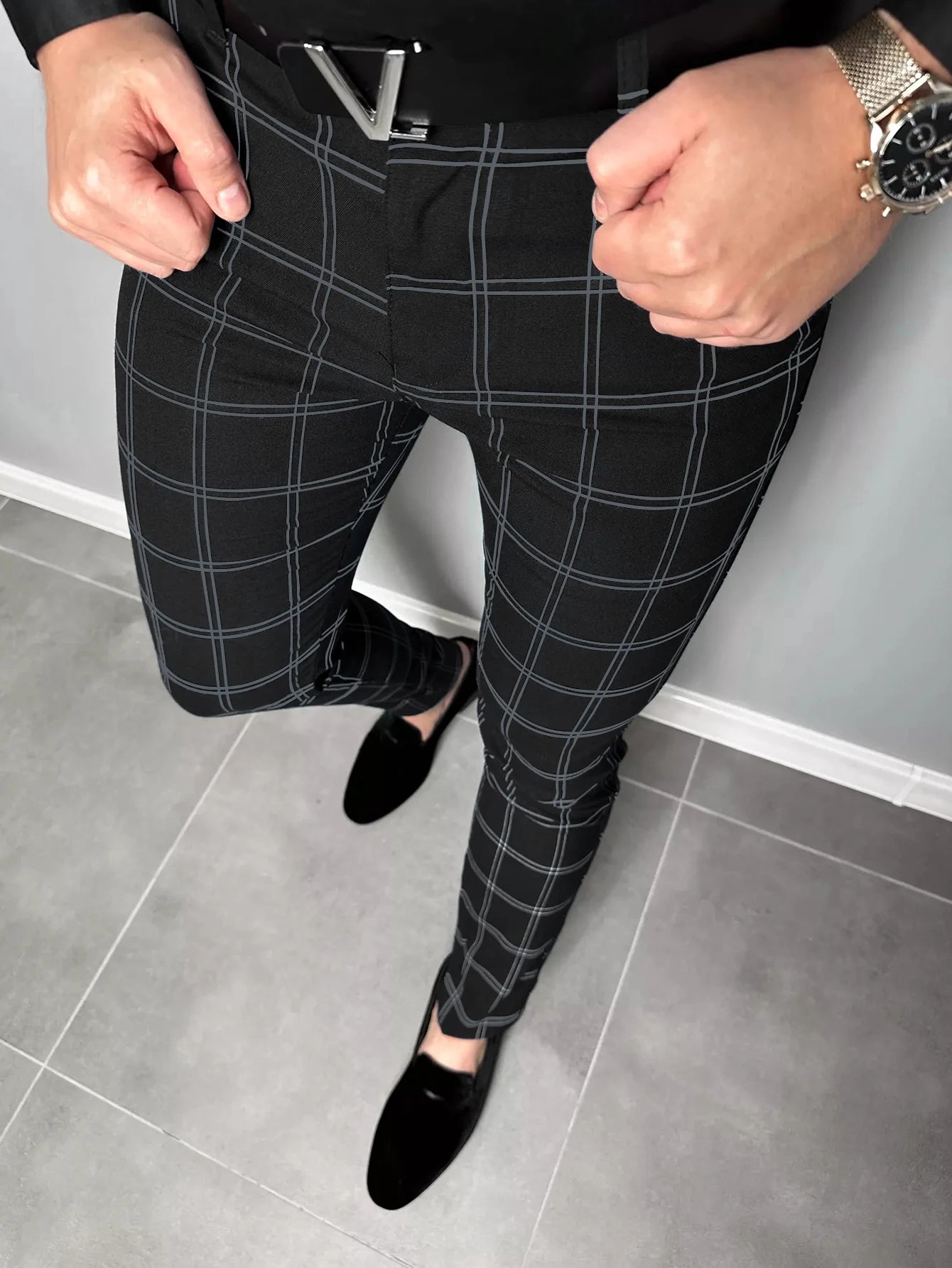 Giovanni – Kariertes Slim-Fit Herren-Hose