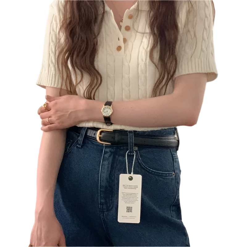 Ava – Kurzarm-Stricktop für Damen