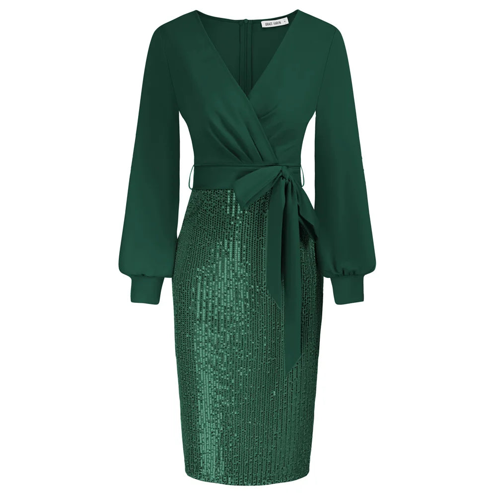 Vienne – Ruched Paillettenkleid für Damen