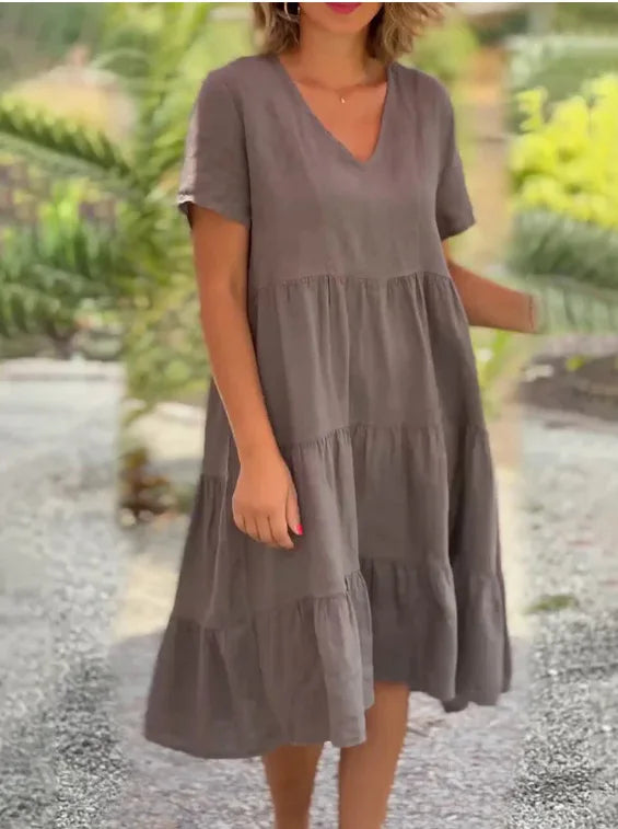 Sofia – Müheloses Baumwoll-Leinen Damen Sommerkleid